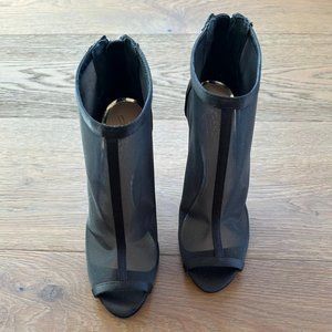 Stunning black bootie heels with crystals